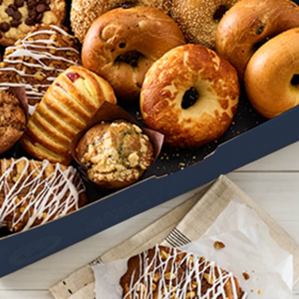 image of a box of sweets and pastries from Noah’s NY Bagels