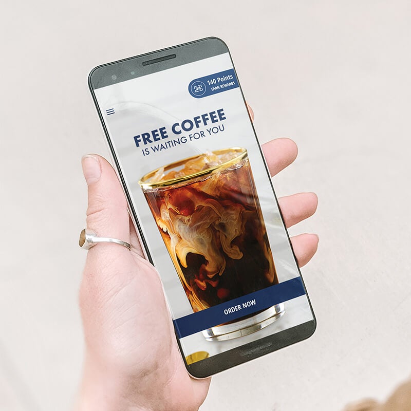 IMAGE: Shows A Phone with the Noahs Rewards App in a hand.