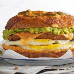 Chorizo Avocado Sunrise Egg Sandwich